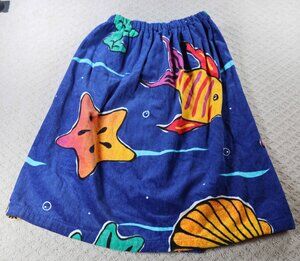 NWT Cypress VTG Bathrobes Spa Towel Wrap Cover Up Fish Starfish Terry Brazil